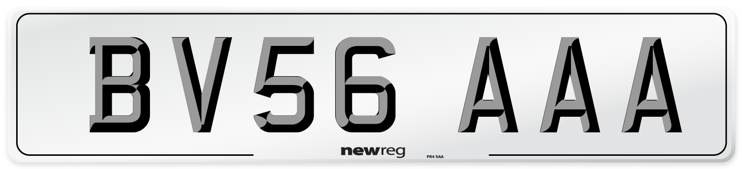 BV56 AAA Number Plate from New Reg
